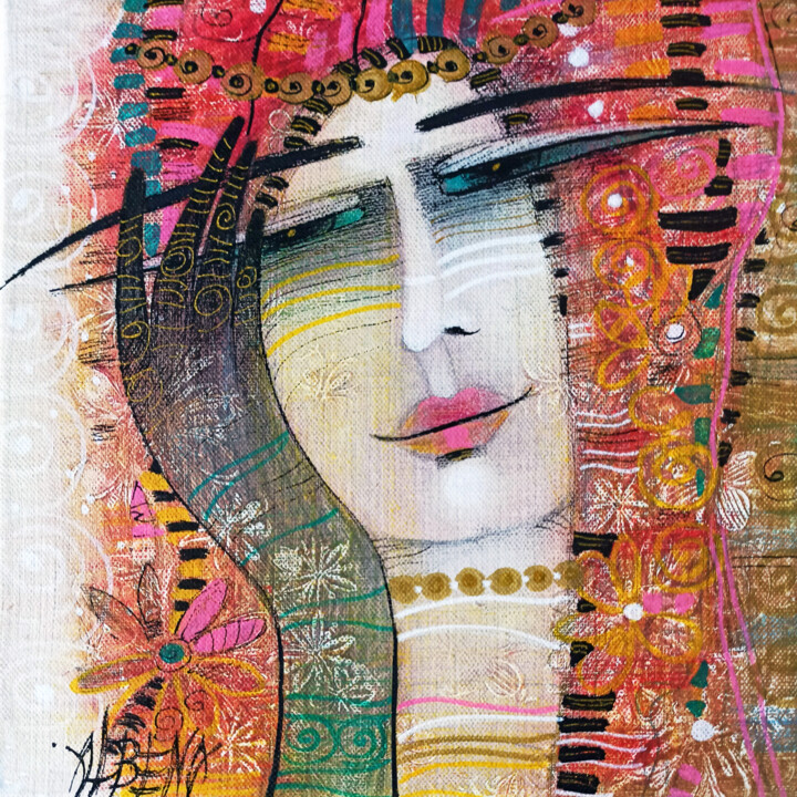 Peinture intitulée "Flower dreams" par Albena Vatcheva, Œuvre d'art originale, Huile Monté sur Châssis en bois