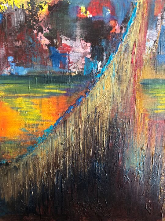 Painting titled "Steps" by Atignas Art, Original Artwork, Oil