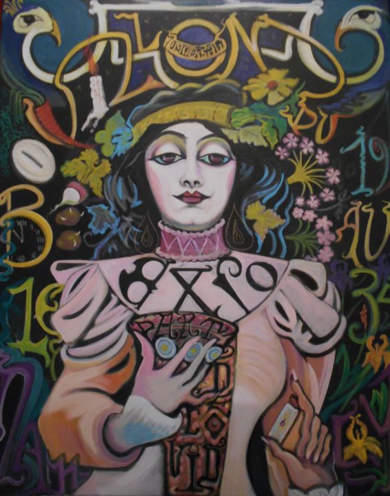 Déesse de la Terre, Gardienne du Bouillon universel 绘画, 36.6x28.7 in