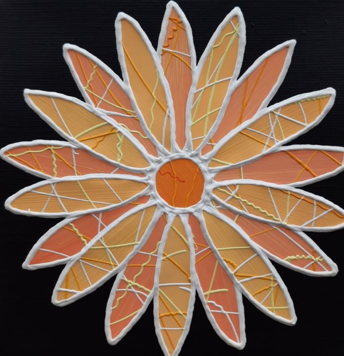 「Flower 12」というタイトルの絵画 Simon Slaterによって, オリジナルのアートワーク, アクリル