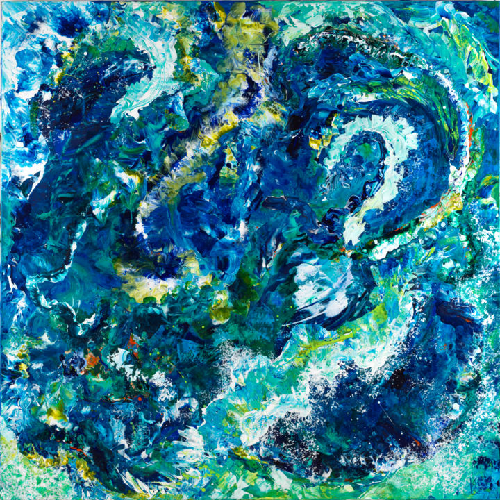 Eclats d'écume 104 绘画, 63x63 in