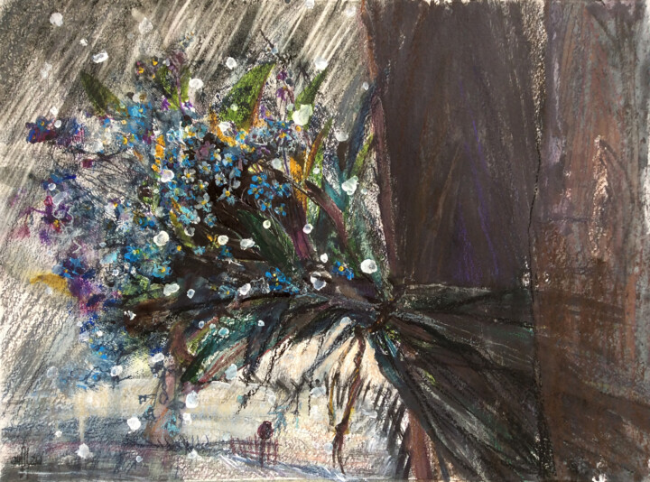 These are our Flowers (forget-me-not) 绘画, 11.4x16.5 in