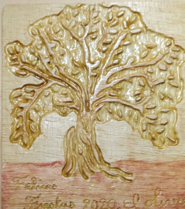Sculpture titled "El Olivo" by Alegria. Nb, Original Artwork, Wood