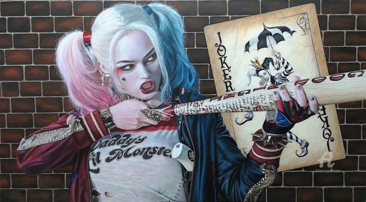 Harley Quinn 绘画, 19.7x35.4 in