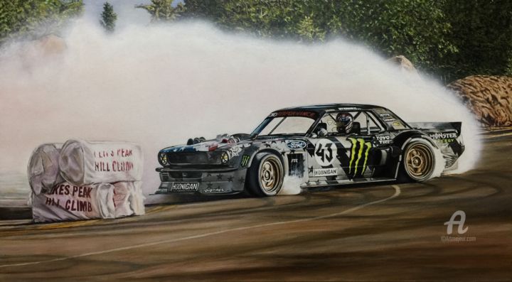 Hoonicorn Drift Car 绘画, 17.7x31.5 in