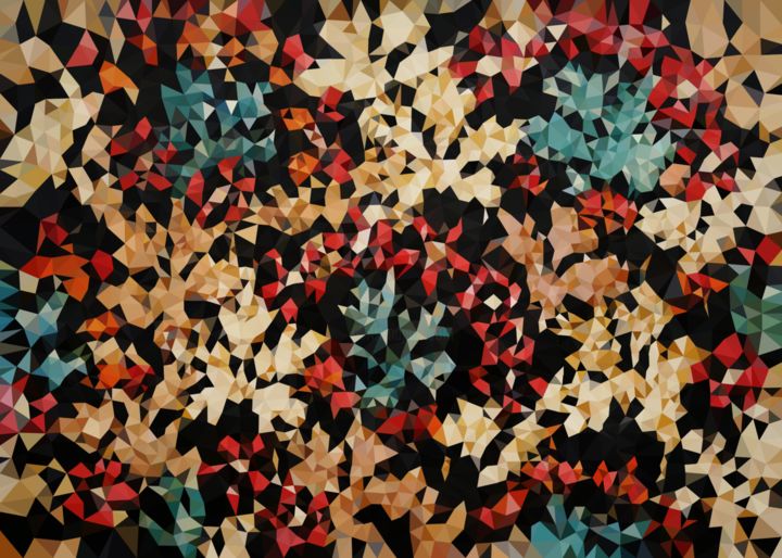 Digital Arts titled "Floral Geometric No…" by Robertp Art, Original Artwork, 2D Digital Work