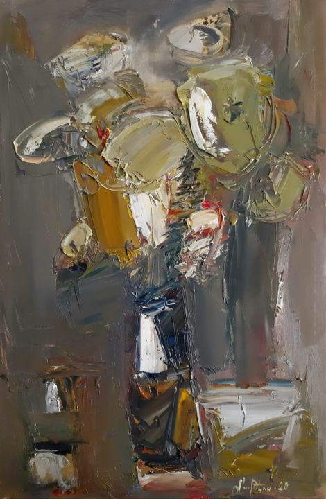 Peinture intitulée "Still life-abstract…" par Mateos Sargsyan, Œuvre d'art originale, Huile Monté sur Châssis en bois