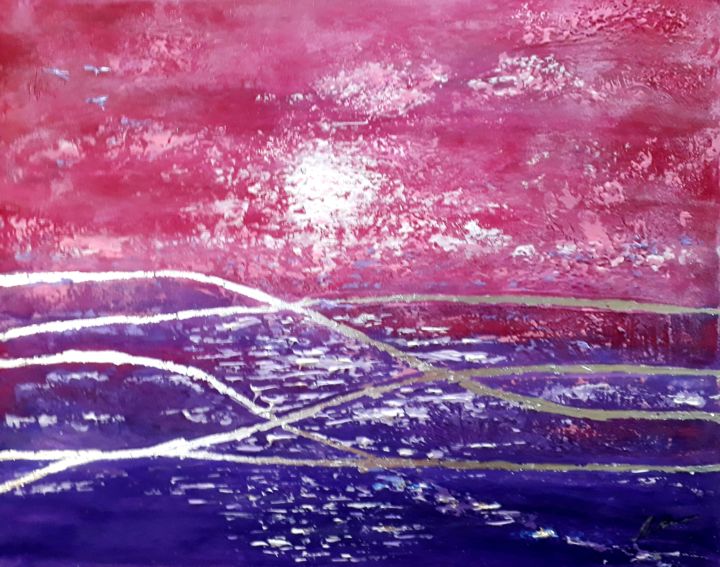 Raspberry Mood (Малиновое настроение) 绘画, 15.8x19.7 in