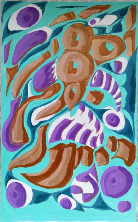 Painting titled "Nos souhaits se réa…" by Mio, Original Artwork, Acrylic