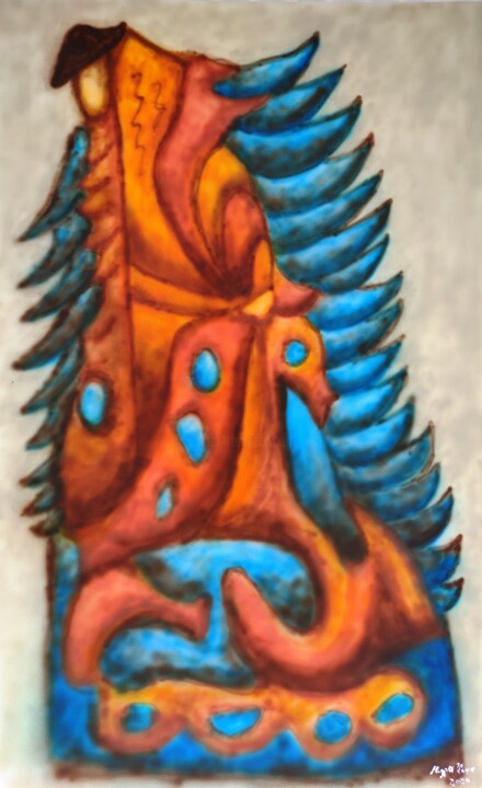 Painting titled "La réalisation" by Mio, Original Artwork, Acrylic