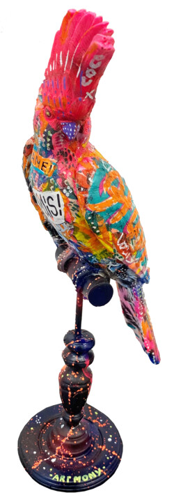 Pop parrot 雕塑, 16.5x5.9 in