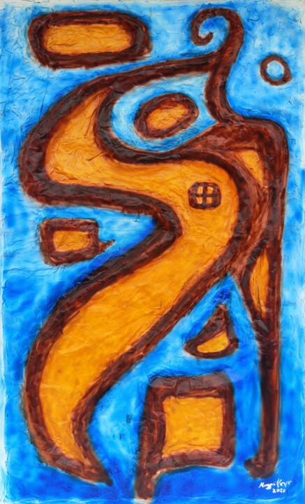 Painting titled "Le phage" by Mio, Original Artwork, Acrylic