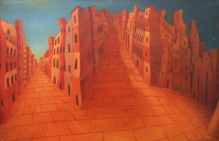 Schilderij getiteld "La Croisée des chem…" door Xavier Froissart, Origineel Kunstwerk, Olie