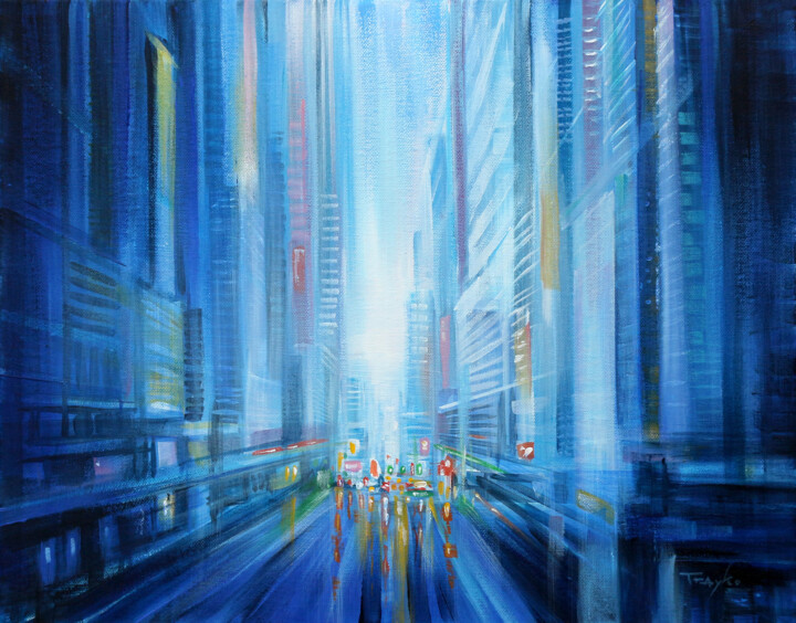City Morning | Sunrise | New York 绘画, 15.8x19.7 in
