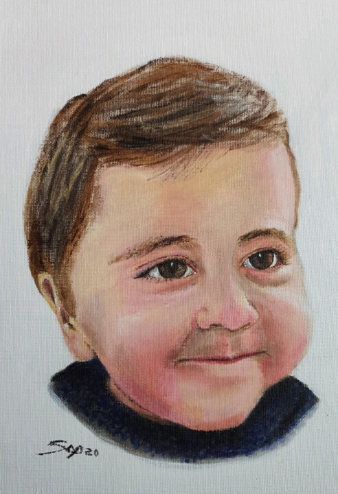 Baby boy 绘画, 11.8x8.3 in