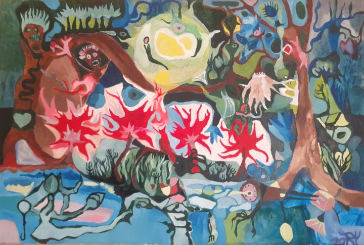 Der Garten am Horizont 绘画, 15.8x23.6 in