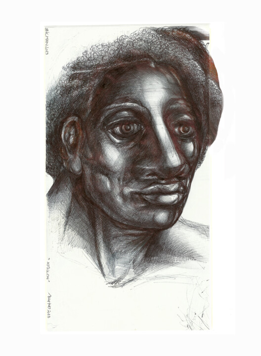 Dessin intitulée "" Apollon " - Série…" par Grégory Dreyfus, Œuvre d'art originale, Stylo à bille Monté sur Autre panneau ri…
