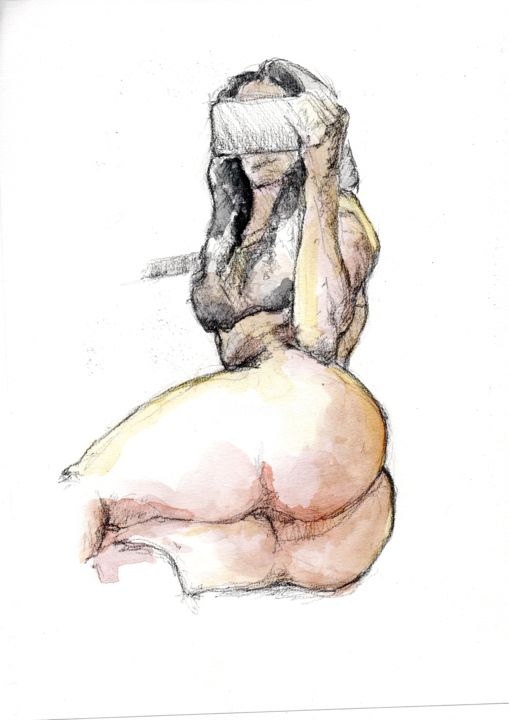 selfie 绘画, 11.4x8.3 in