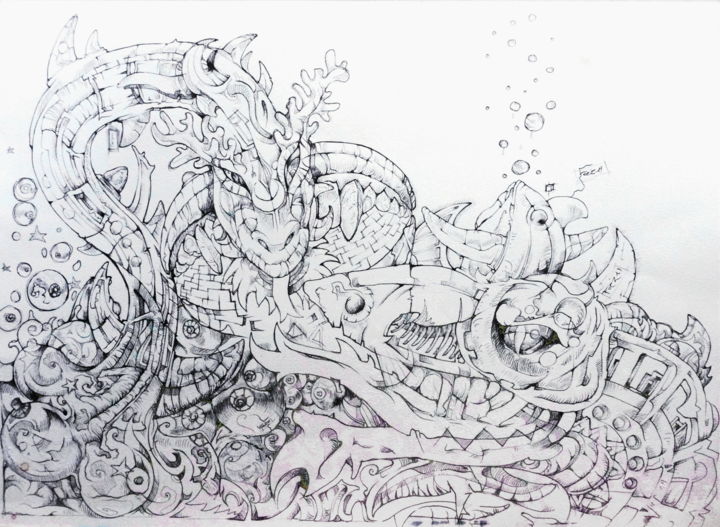 " Dead fish loves wish " 图画, 29.5x41.7 in