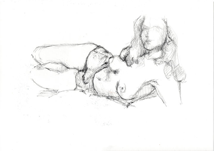 nu allonger-01 绘画, 8.3x11.4 in