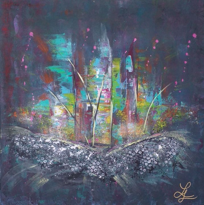 Painting titled "Vol de nuit" by Les Couleurs De Jenny, Original Artwork, Acrylic