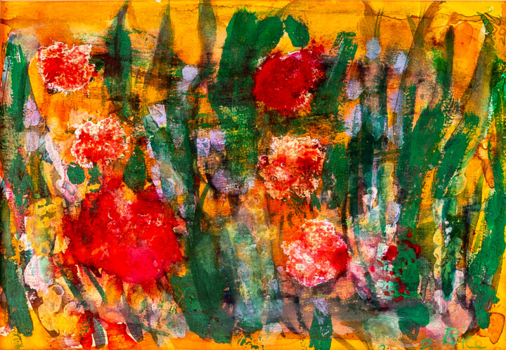 Poppies 绘画, 9.5x13 in