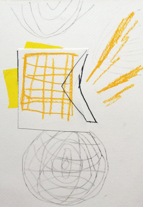 Yellow grid 图画, 9.8x6.9 in