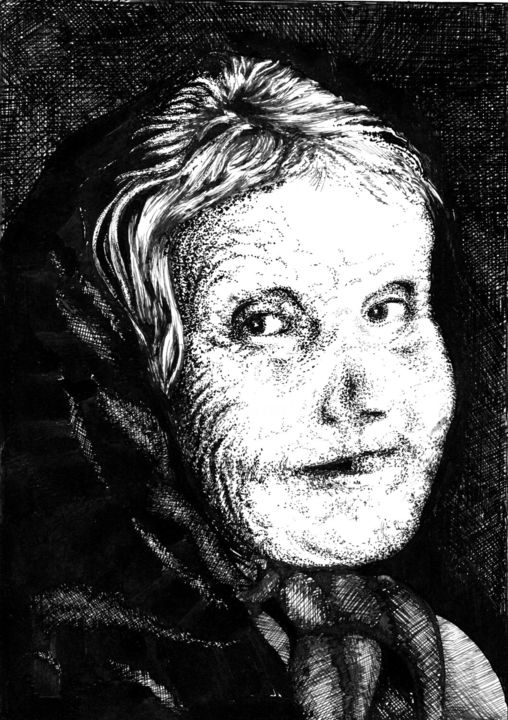 Grandma Pelageya. Бабка Пелагея 图画, 8.3x5.9 in
