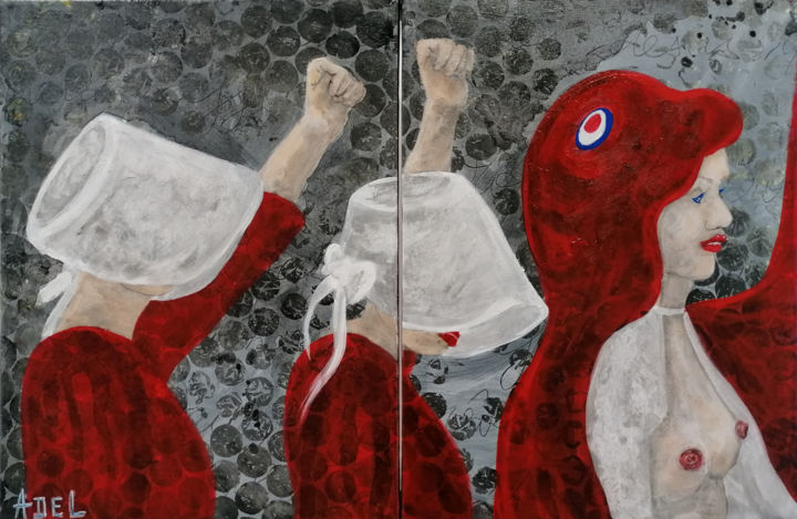 Peinture intitulée "Union écarlate" par Adélaïde Andreu Leferme, Œuvre d'art originale, Acrylique