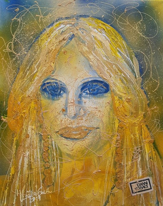 Donatella Versace 绘画, 19.7x15.8 in