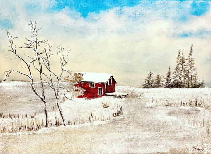 Pintura titulada "Winter solstice 2020" por Daciana, Obra de arte original, Acrílico Montado en Bastidor de camilla de madera