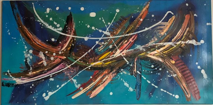 Pittura intitolato "Blue lights" da Mariusz Palmieri, Opera d'arte originale, Acrilico