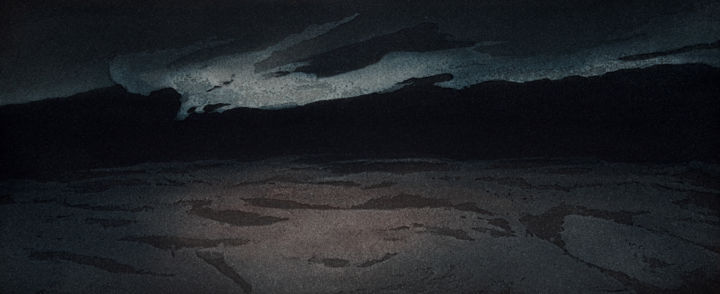 Malerei mit dem Titel "Moonlight V" von Ildefonso Aguilar, Original-Kunstwerk, Pigmente