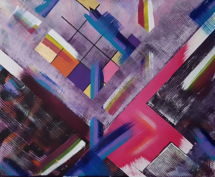 Peinture intitulée "La vie en rose" par Angelique Mouton, Œuvre d'art originale, Acrylique