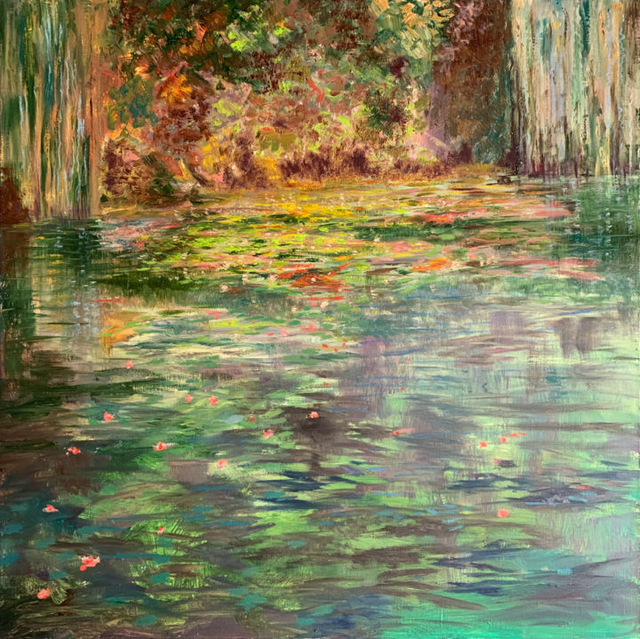 绘画 标题为“The Pond at Giverny” 由Albert Safiullin, 原创艺术品, 油