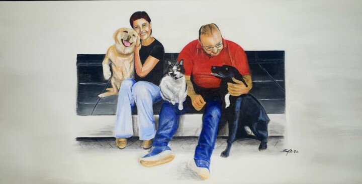 Familia Piçarra 绘画, 19.7x39.4 in