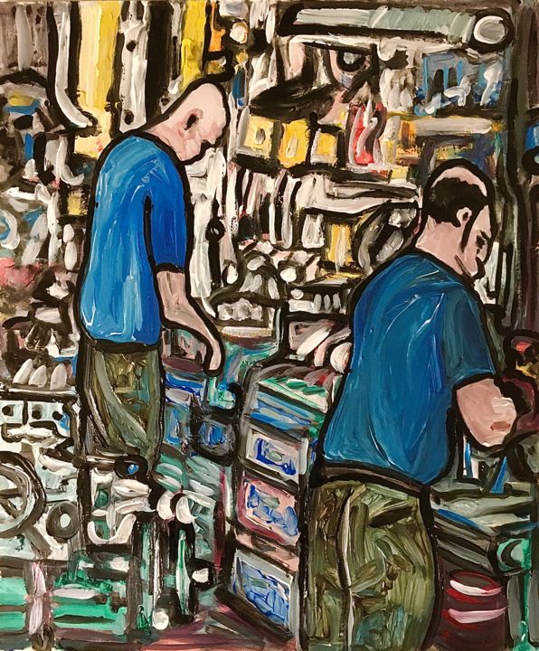 Cablaggio. 绘画, 23.6x19.7 in