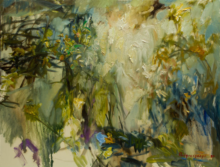 Лесное озеро #3 绘画, 27.6x35.4 in