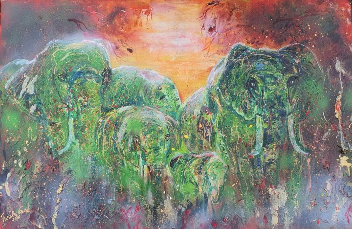 We are family 绘画, 29.5x44.9 in