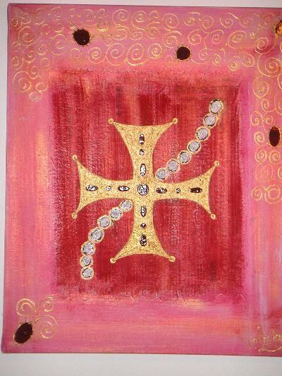 Pintura titulada "Queen cross" por Valeria Dechamps-Ollivier, Obra de arte original, Oleo