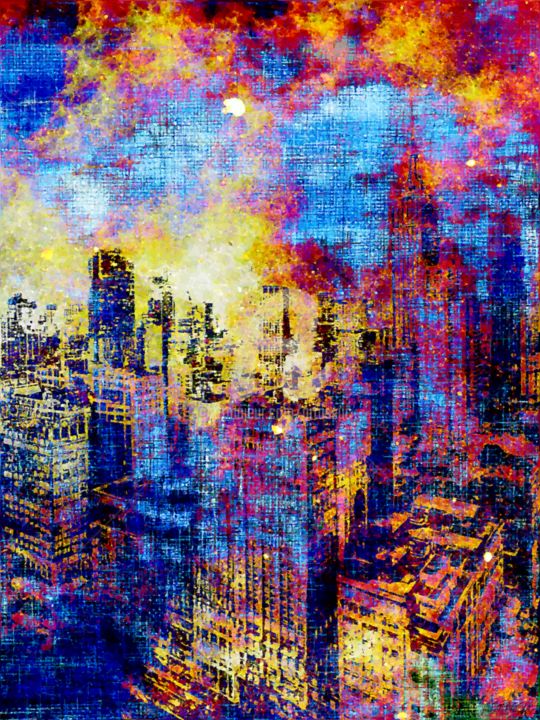 City 2 数字艺术, 31.5x23.6 in
