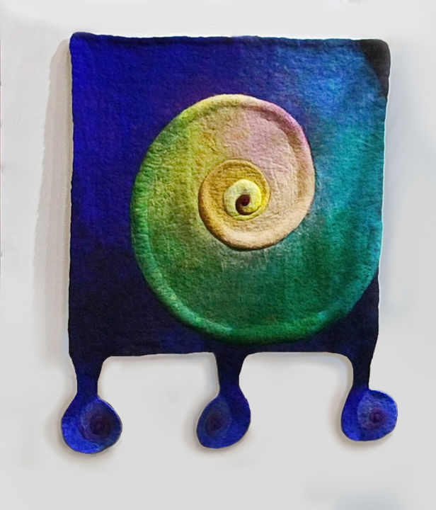 Art textile intitulée "Spiral" par Elena Tzirulnik, Œuvre d'art originale, Tapisserie Monté sur Métal