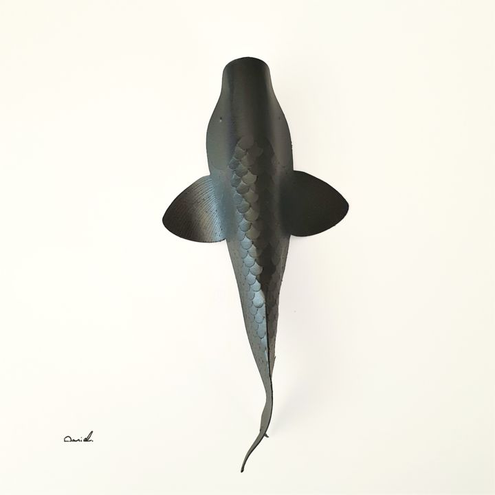 EXTRA BIG KARASU KOI #3 雕塑, 8.3x8.3 in