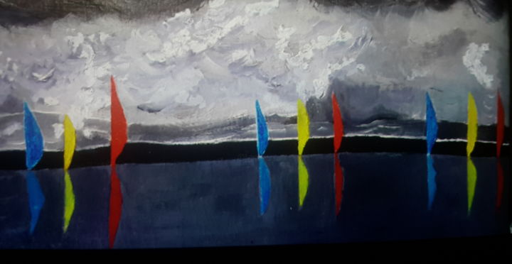 Voiles 绘画, 15.8x31.5 in