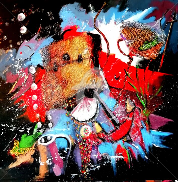 Peinture intitulée "Pollution au fond d…" par Jacky Dumergue, Œuvre d'art originale, Huile