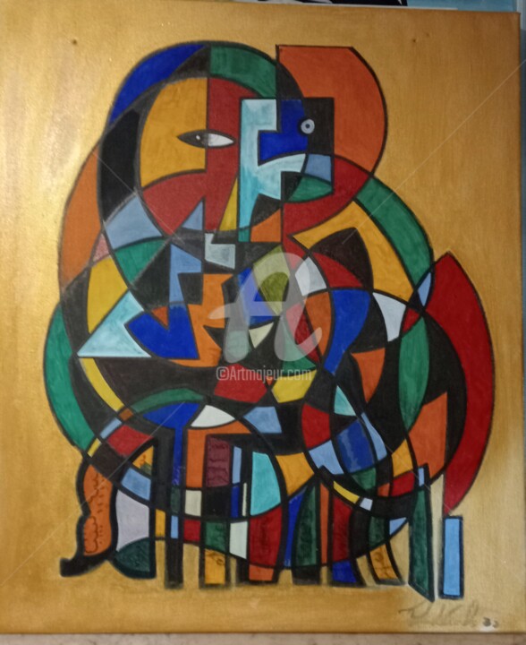 la grosse femme 绘画, 27.6x23.6 in