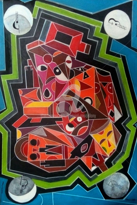 "LISBOA NOCTURNA" (4 POSIÇÕES) 绘画, 47.2x31.9 in