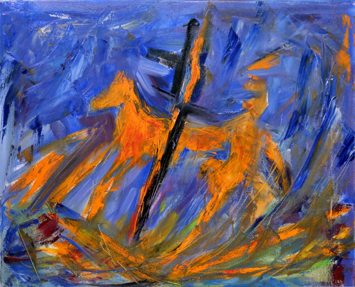 The last battle 绘画, 19.7x23.6 in