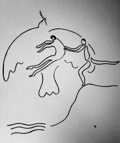 L'élan Drawing, 25.6x19.7 in