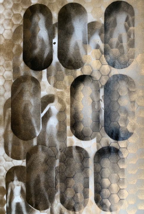 Painting titled "Cartridge 4" by Vladimir Paun-Vrapciu, Original Artwork, Acrylic